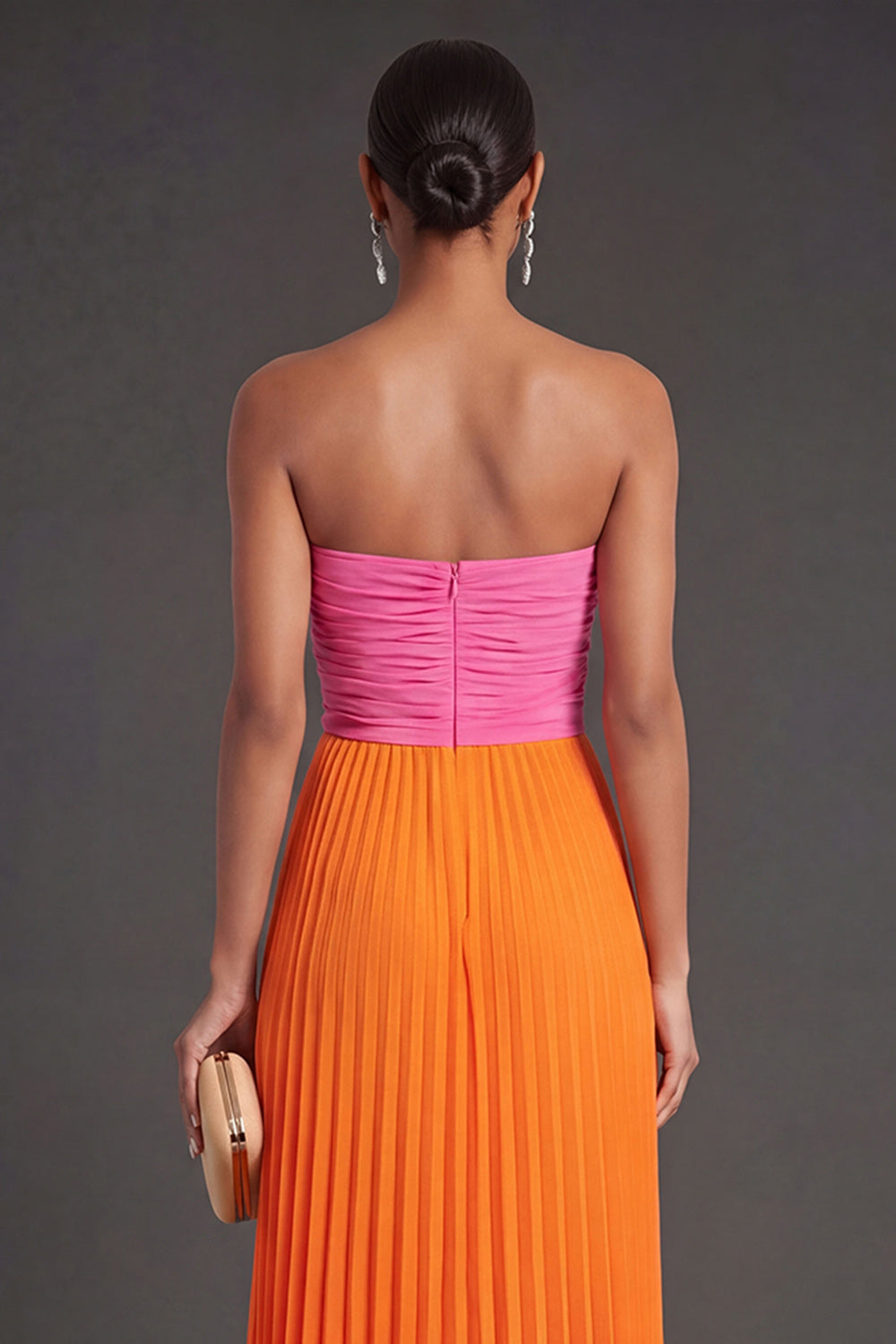 Red Vivienne Pleated Sweetheart Gown