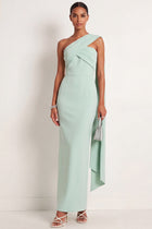 Arabella Mint One-Shoulder Maxi Dress