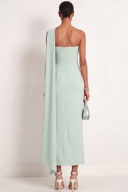 Mint Green Arabella Mint One-Shoulder Maxi Dress