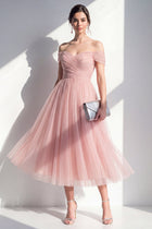 Valentina Tulle Off-Shoulder Midi Dress