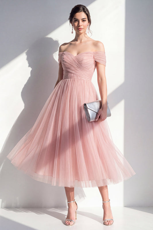 Kleid Valentina Tulle Off-Shoulder Midi Dress