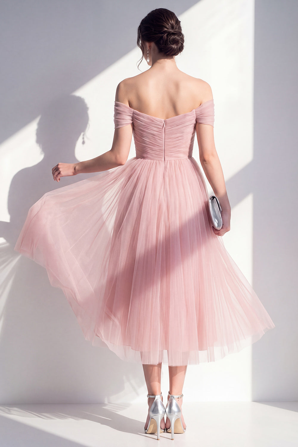 Kleid Valentina Tulle Off-Shoulder Midi Dress