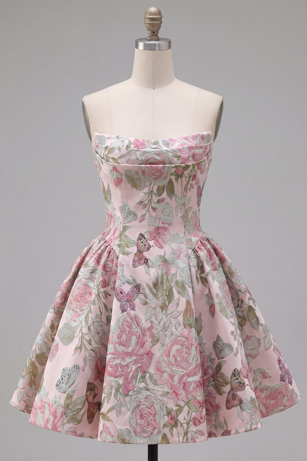 Blue Violet Jacquard A-Line Homecoming Dress