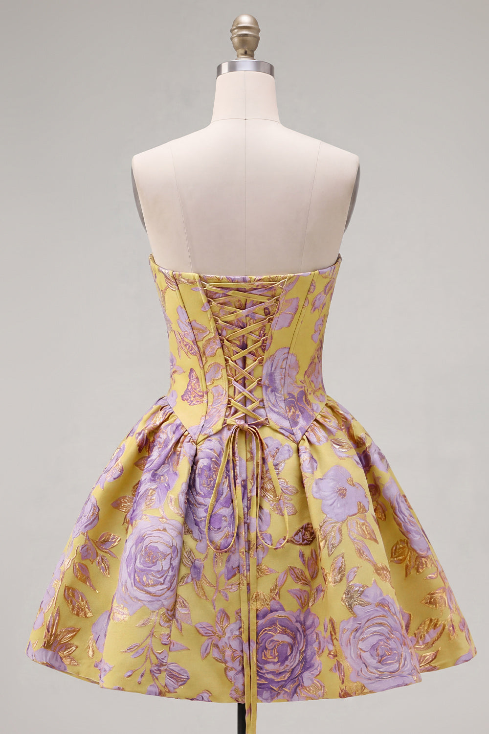 Blue Violet Jacquard A-Line Homecoming Dress