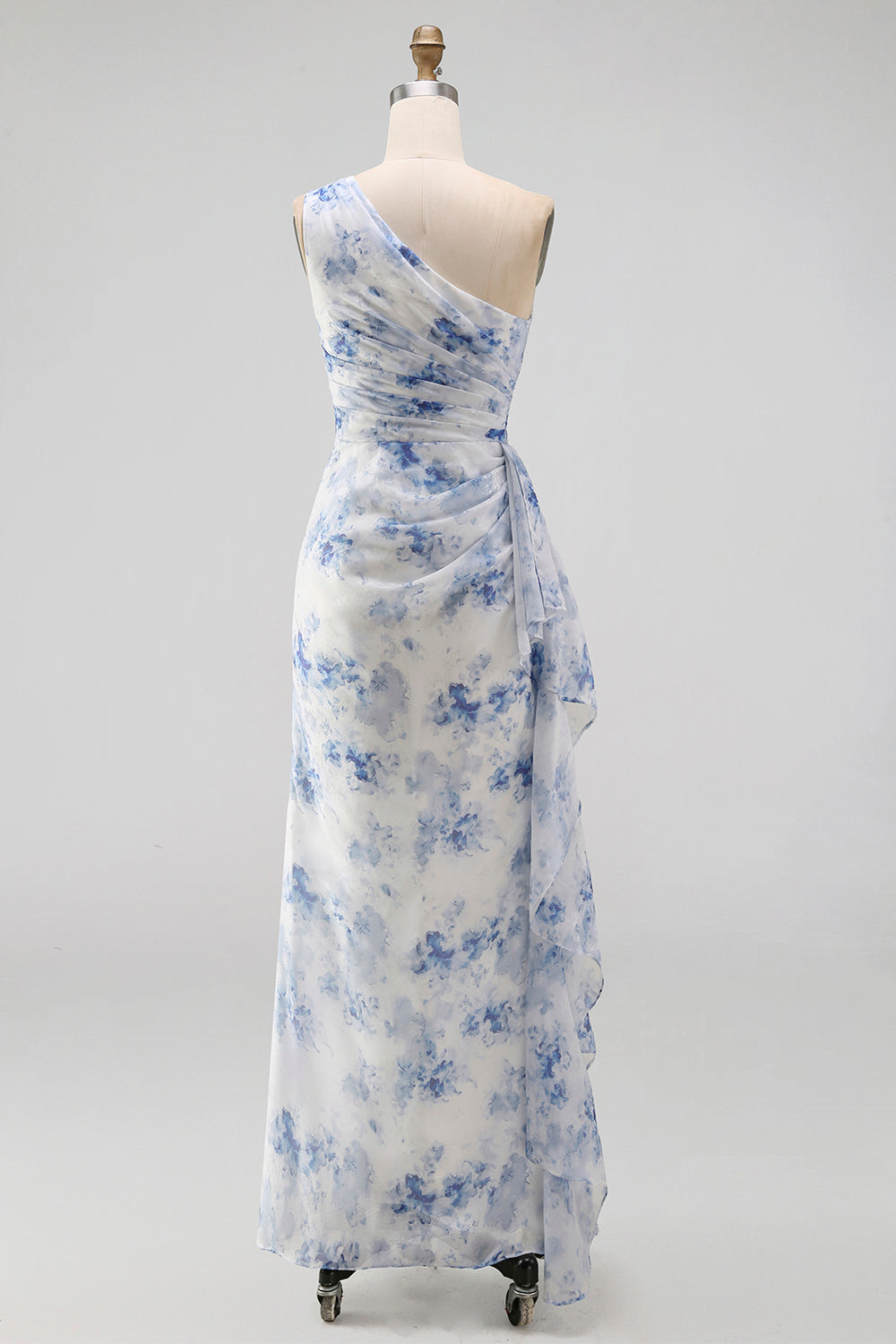 Blue Flower Matilda Floral Ruched Mermaid Dress