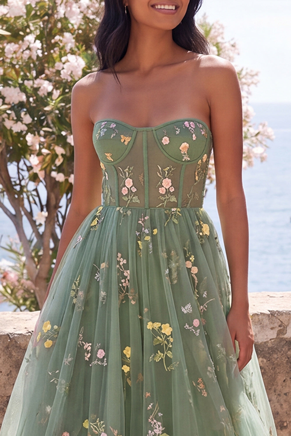 Dusty Sage Arabella Floral Maxi Dress