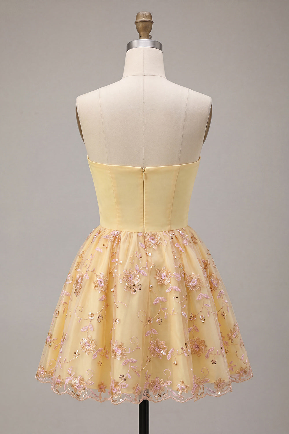 Line Short Homecoming Dress Celeste Sequin Floral A-Line Dress
