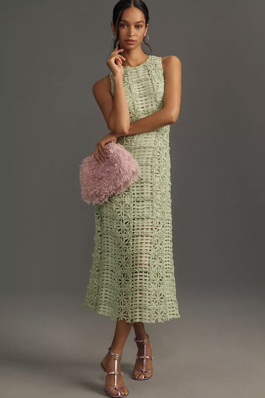 Margot Textured Sleeveless Midi Dress