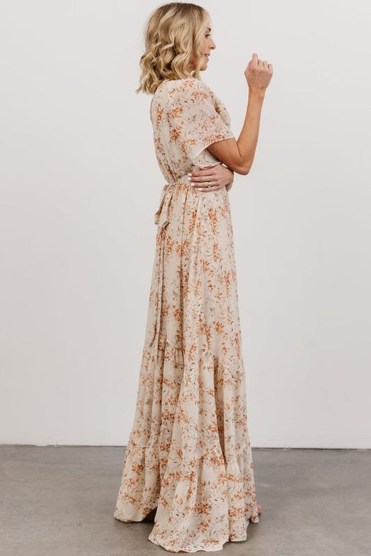Katherine Maxi Dress | Cream + Rust Floral - S