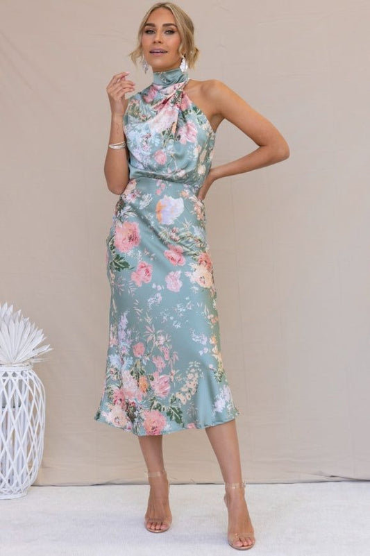 Margot Shift Dress with Belt in Sage