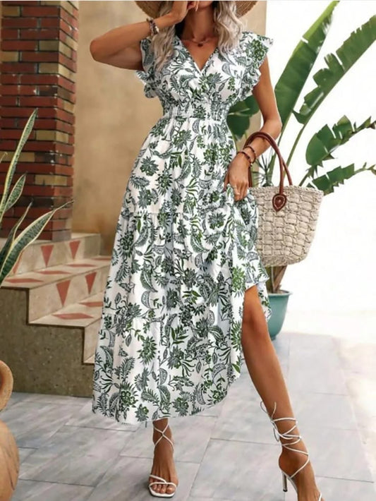 Margot Floral Ruffle Midi Dress