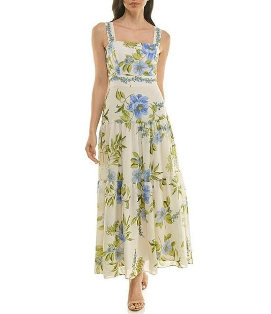 Margot Square Neck Chiffon Maxi Dress