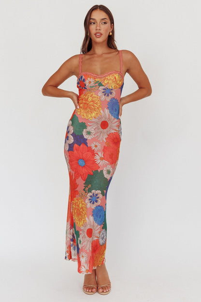 Emilia Lace Maxi Dress in Burnt Orange