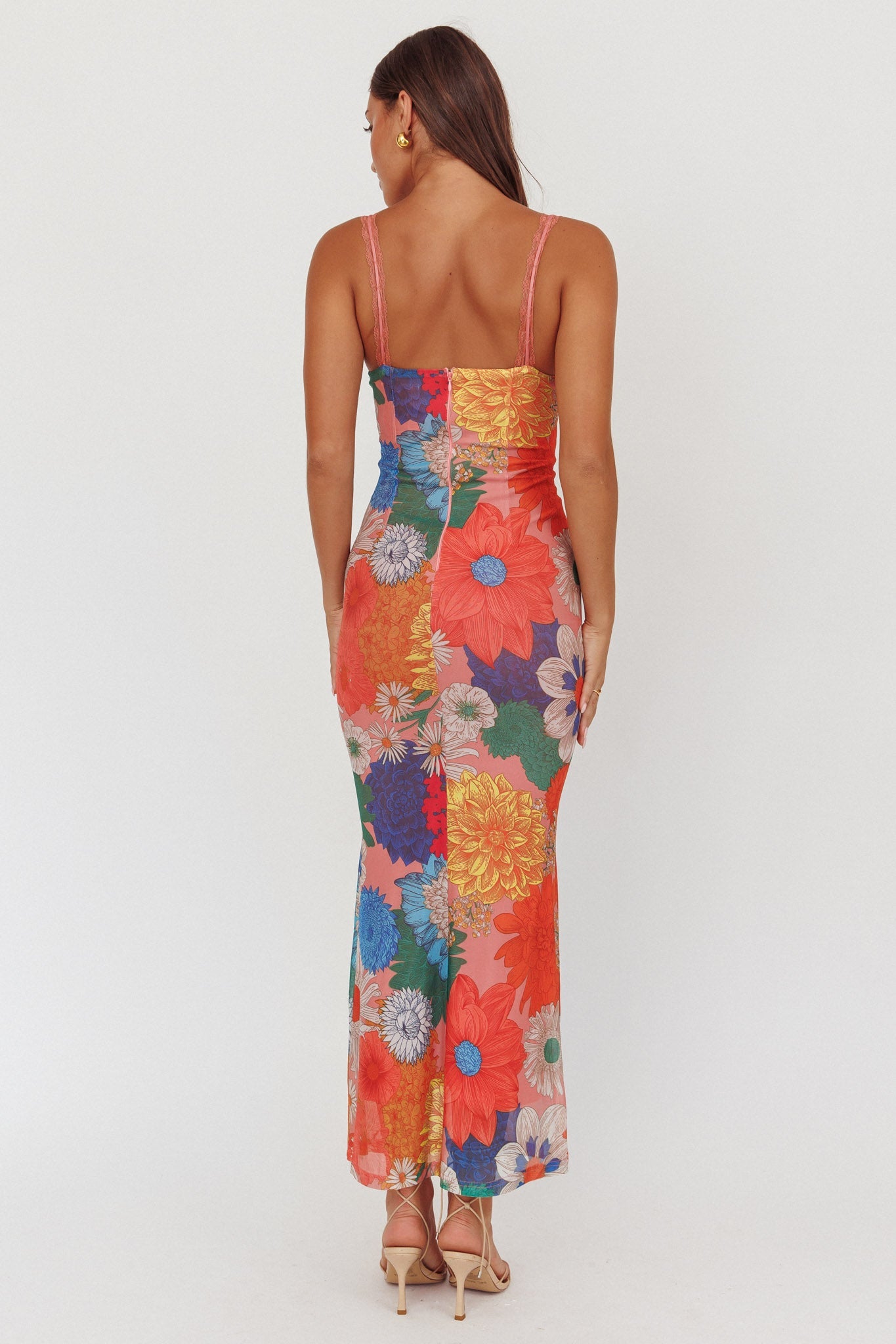 Emilia Lace Maxi Dress in Burnt Orange