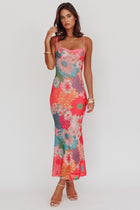 Margot Lace Strap Maxi Dress in Pink