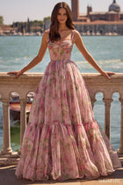 Vivienne Illusion Floral Prom Dress
