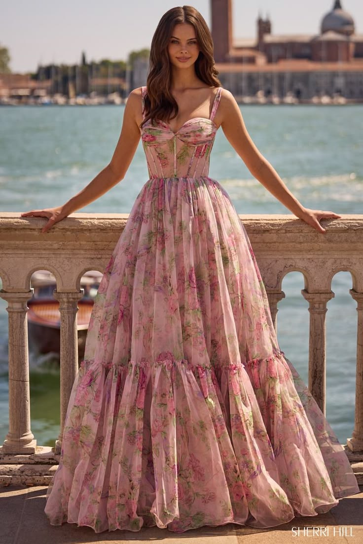 Vivienne Illusion Floral Prom Dress
