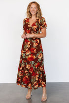 Cassie Copper Floral Maxi Dress