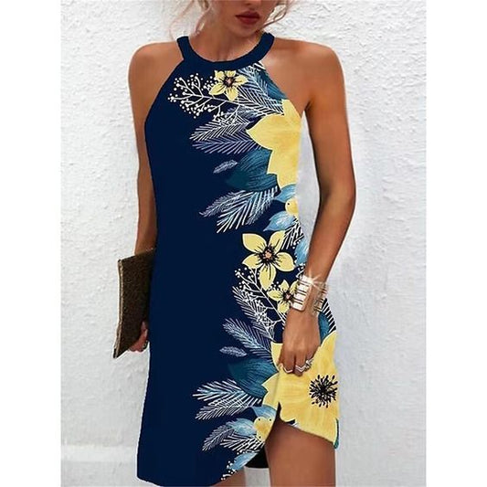Women's Summer Dress Halter Neck Dress Print Dress Active Fashion Streetwear Outdoor Vacation Daily Regular Fit Paisley 
