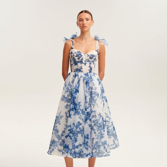 Milla Flutter Sleeve Sweetheart Midi Dress