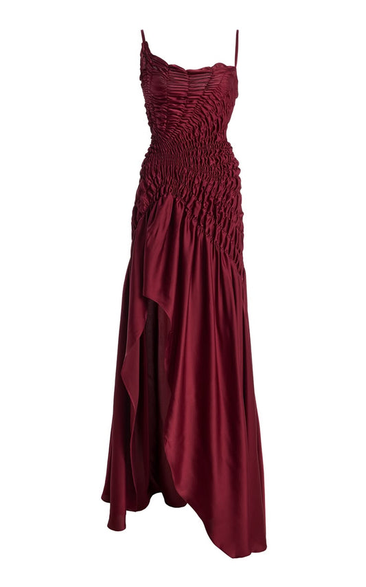 GEORGIA HARDINGE - Eclipse Metallic Chiffon Maxi Dress - Red - UK 12 - Moda Operandi