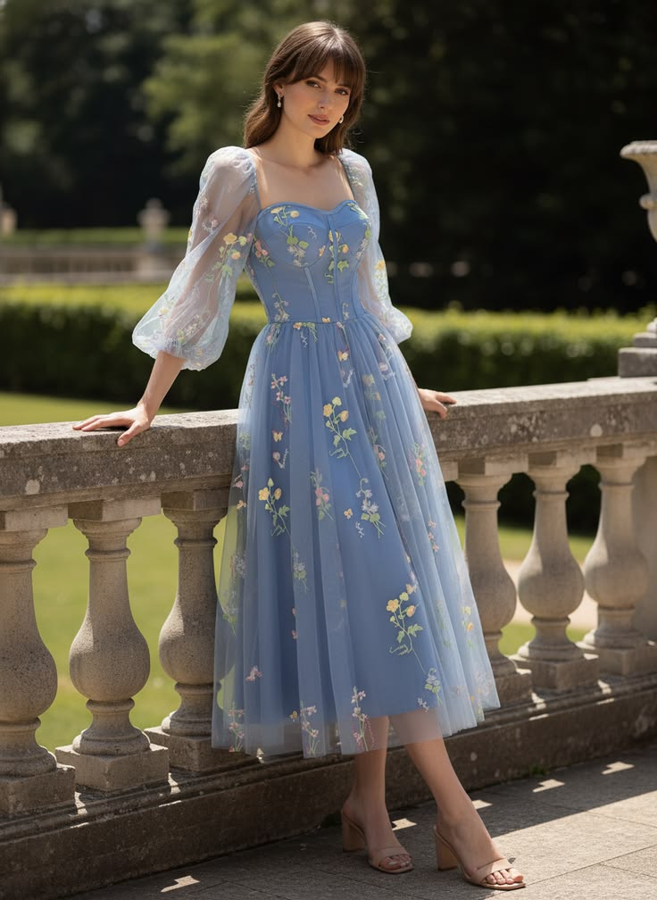 Margot 1930s Embroidered Mesh Dress