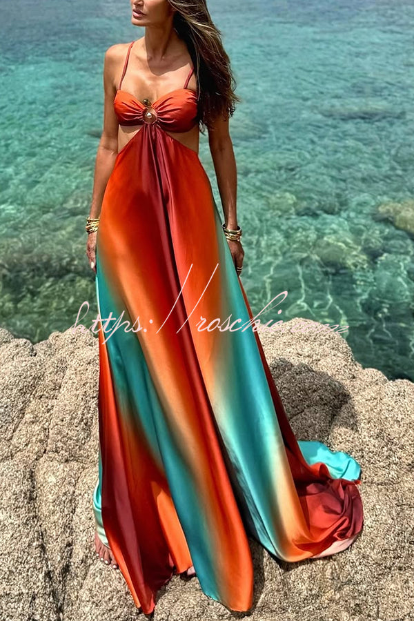 up Vacation Maxi Dress Vivienne Printed Cutout Maxi Dress