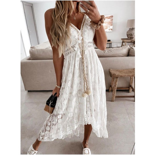 Isabelle Embroidered Lace Maxi Dress