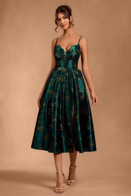 Maelie Deep Green Midi Dress