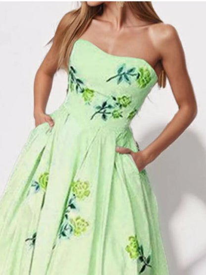 Tan Arabella Floral Maxi Dress