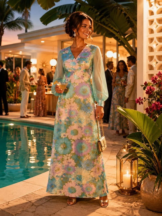 Margot Lurex Chiffon Maxi Dress