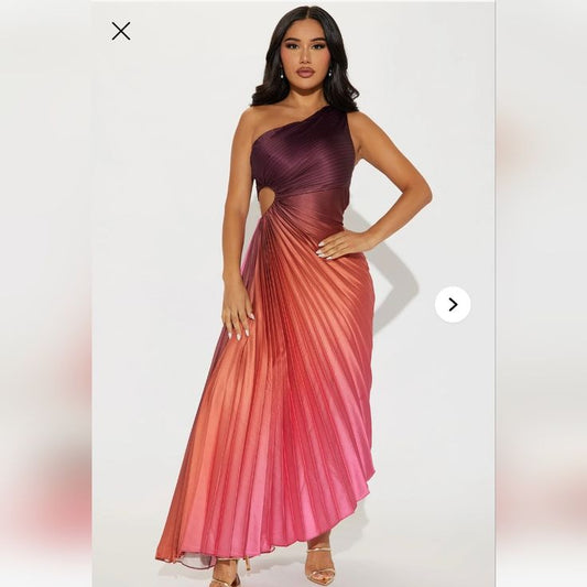 Isabelle One-Shoulder Ombré Maxi Dress
