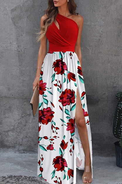 Multicolor Jolie Floral One-Shoulder Maxi Dress