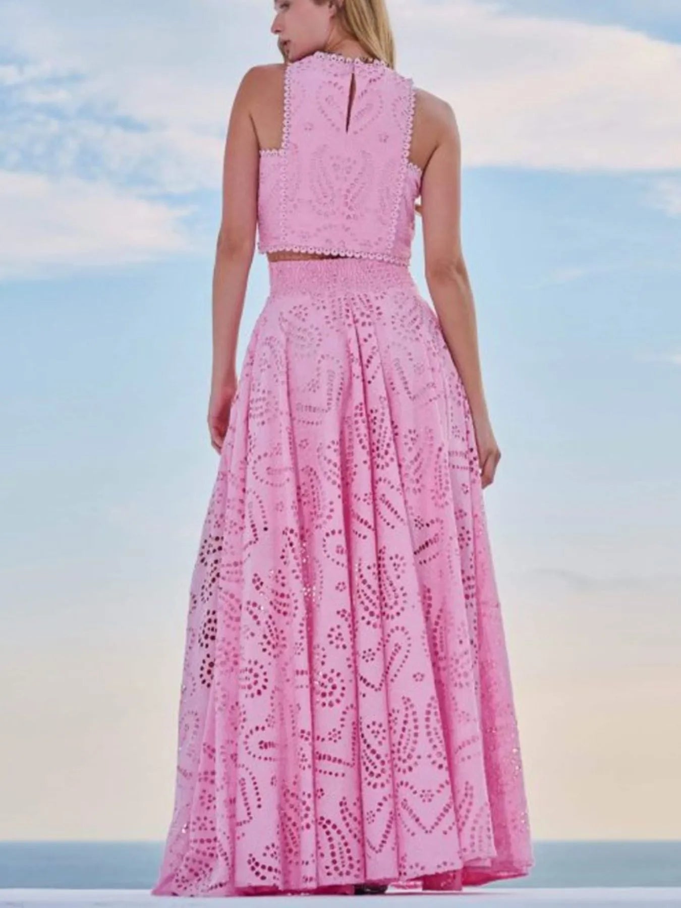 Yellow Margot Eyelet Lace Maxi Dress