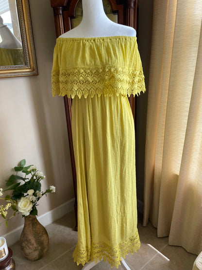 Iris Crochet Off-Shoulder Maxi Dress
