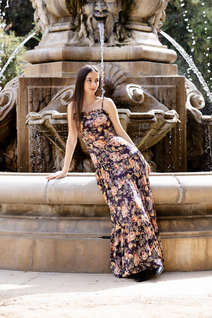 Vintage floral print Margot Floral Maxi Dress