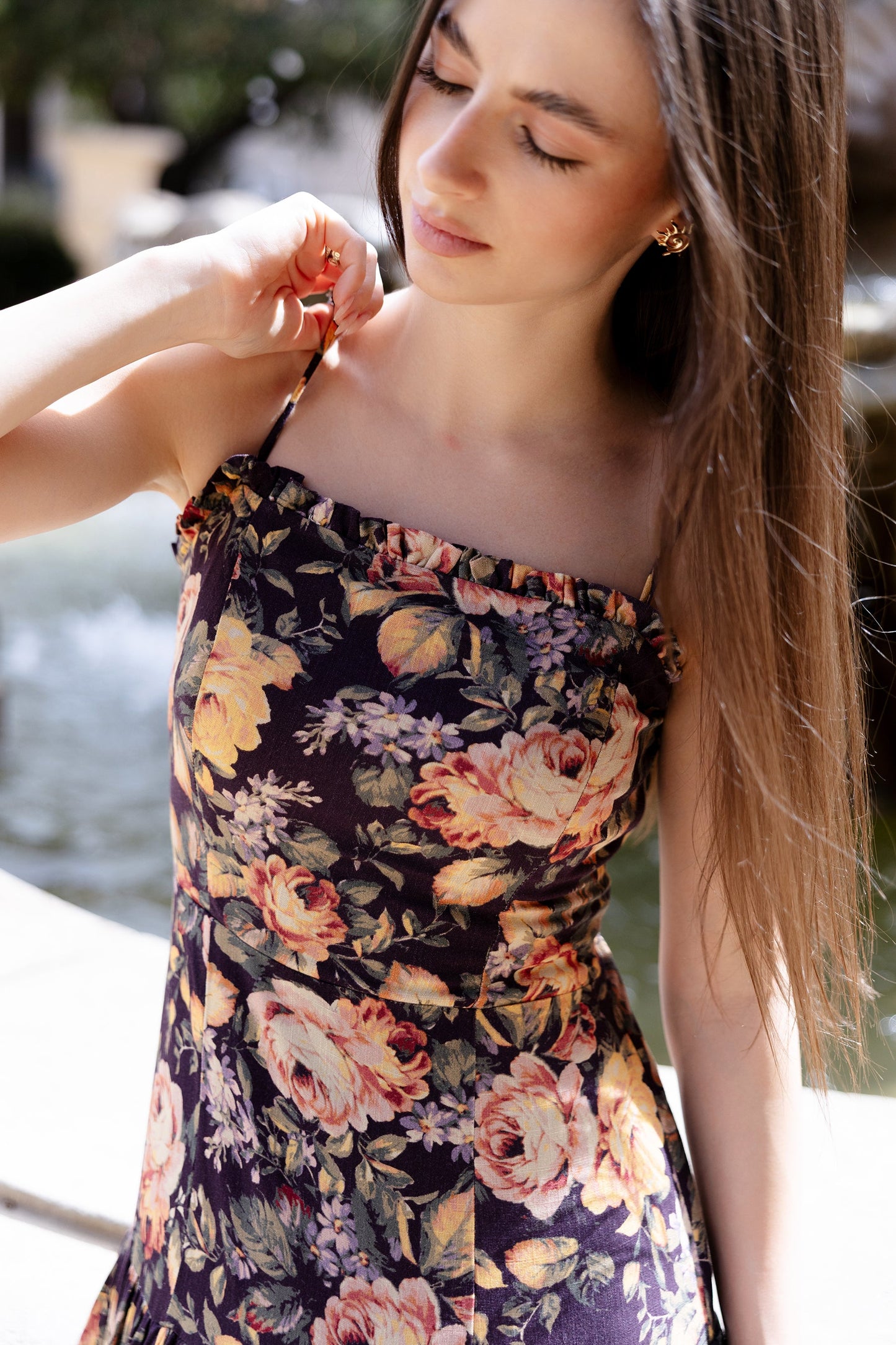 Vintage floral print Margot Floral Maxi Dress