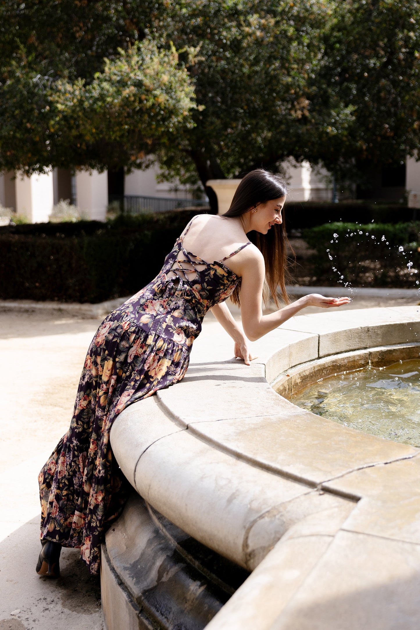 Vintage floral print Margot Floral Maxi Dress