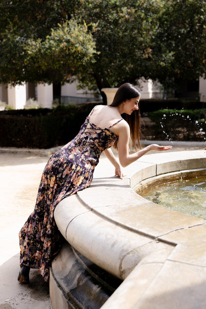 Vintage floral print Margot Floral Maxi Dress