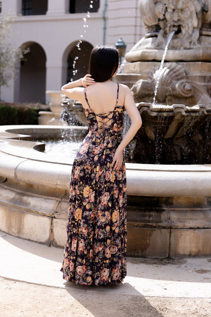 Vintage floral print Margot Floral Maxi Dress