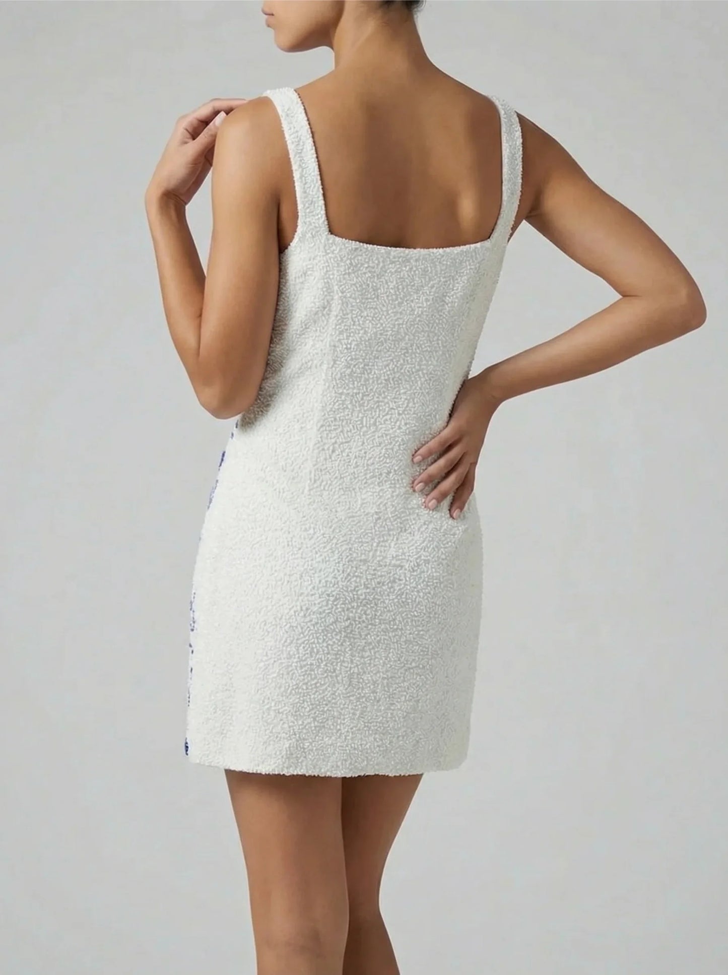 Stock Arizona Beaded Mini Dress in White