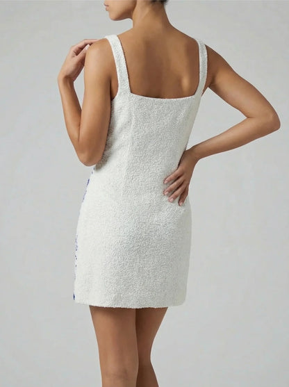 Stock Arizona Beaded Mini Dress in White