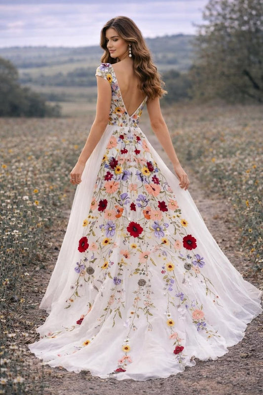 Margot Embroidered Tulle Wedding Dress
