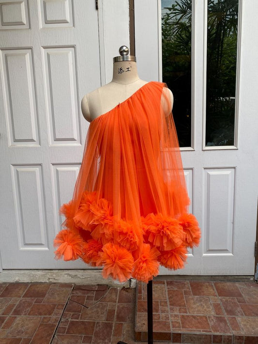 Aurora One-Shoulder Tulle Mini Dress