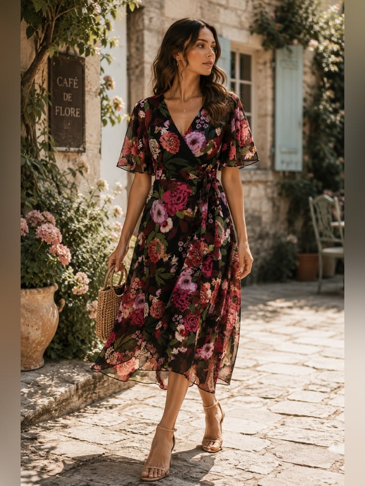Margot Chiffon Wrap Dress