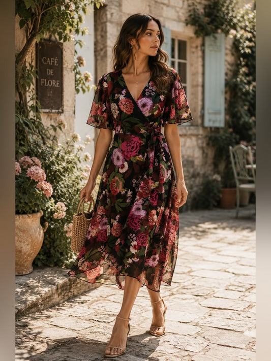 Margot Chiffon Wrap Dress