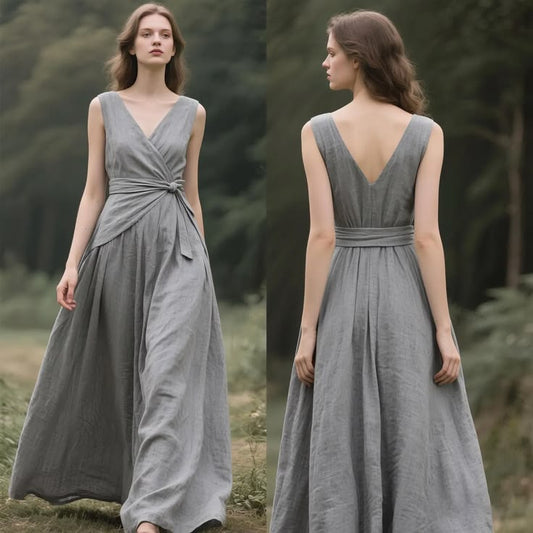 Adelaide Linen Wrap Dress