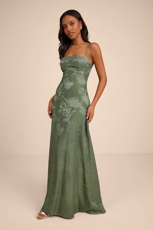 Elin Sage Floral Jacquard Maxi Dress