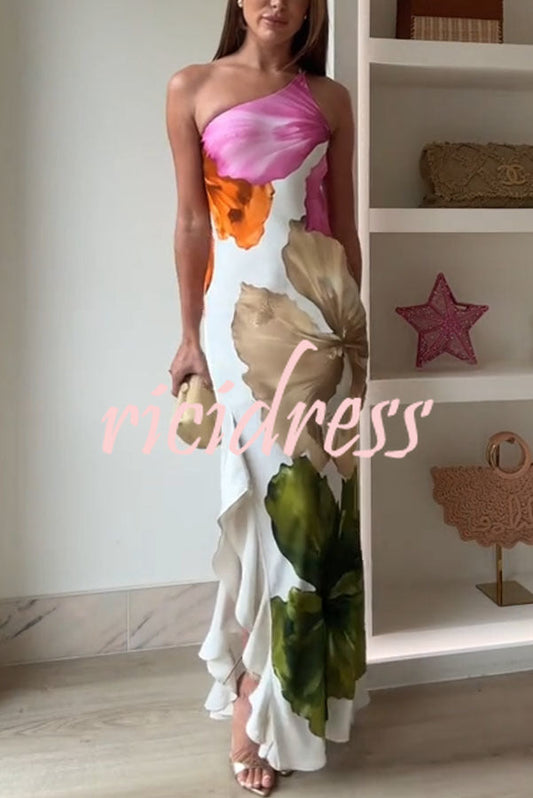 White Arabella Floral Maxi Slip Dress