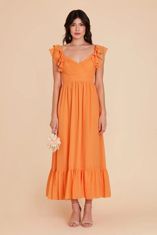 Michelle Apricot Chiffon Bridesmaid Dress